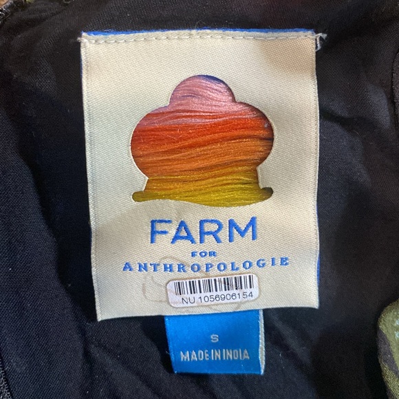 Farm Rio For Anthropologie Long-Sleeve V-Neck Black Floral Maxi Dress Size S - Picture 12 of 13